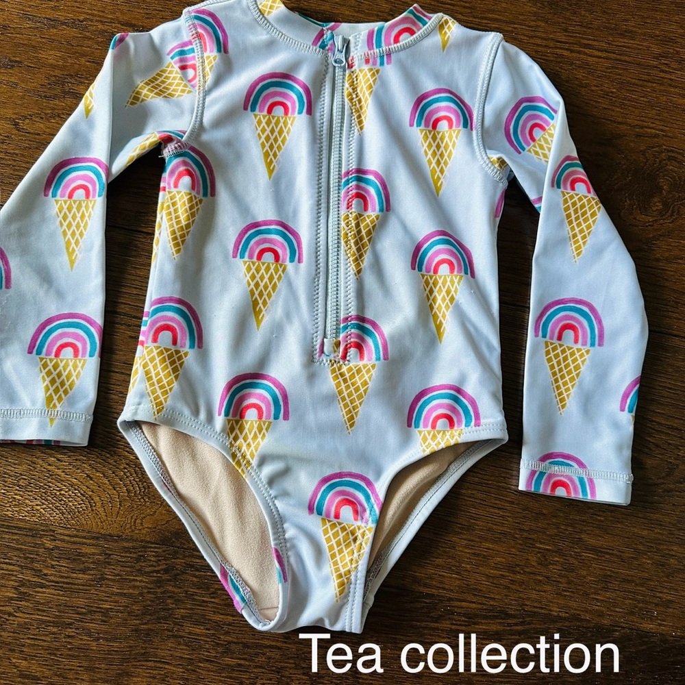 Tea Collection Rainbow Ice Cream Bodysuit - Blue and Yellow